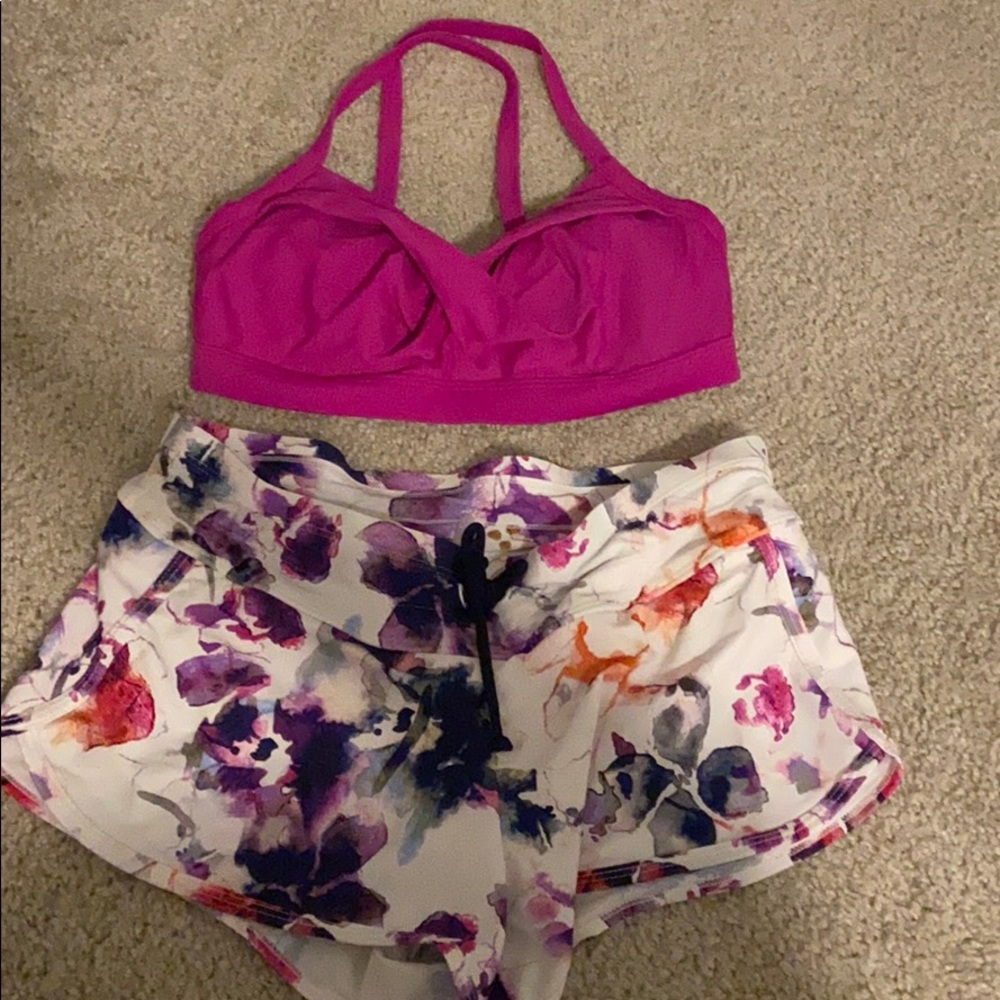 Athleta swim top and short bottom 32D/DD; small